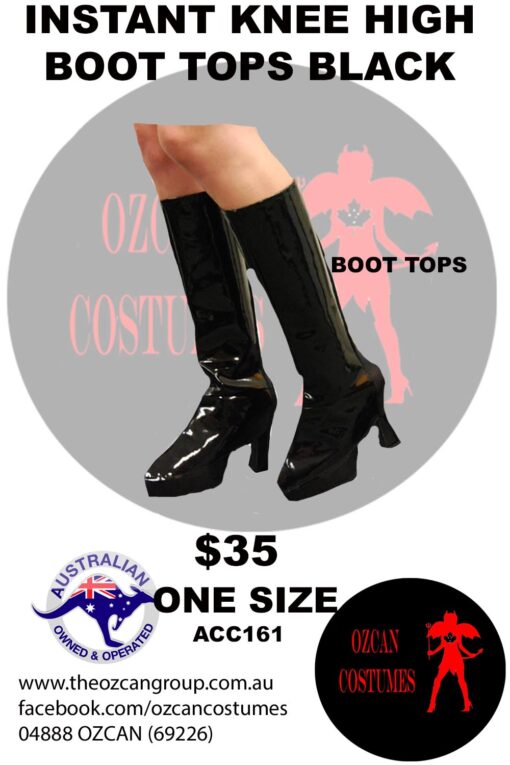 INSTANT KNEE HIGH BOOT TOPS BLACK