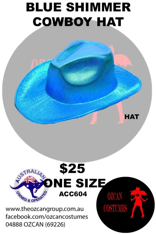 BLUE SHIMMER COWBOY HAT