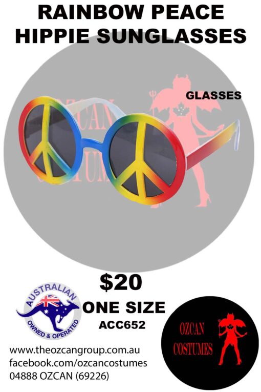 RAINBOW PEACE HIPPIE SUNGLASSES