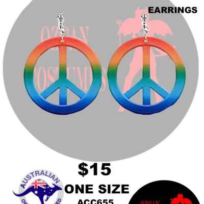 RAINBOW PEACE SIGN EARRINGS