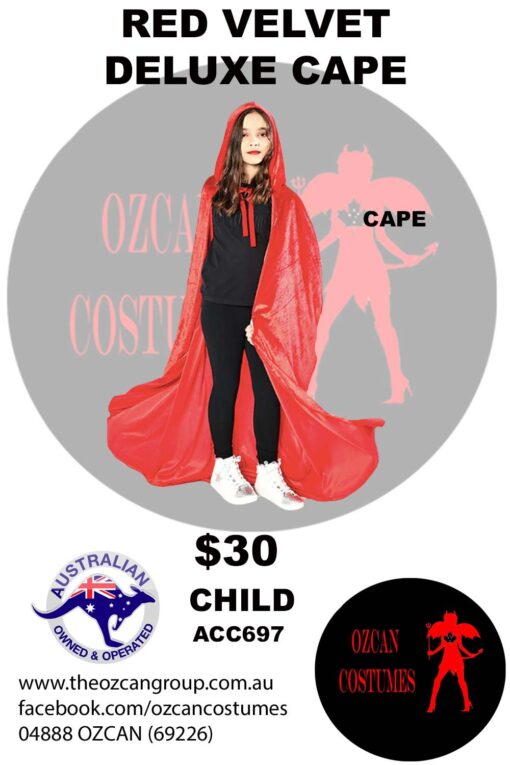 RED VELVET DELUXE CAPE CHILD